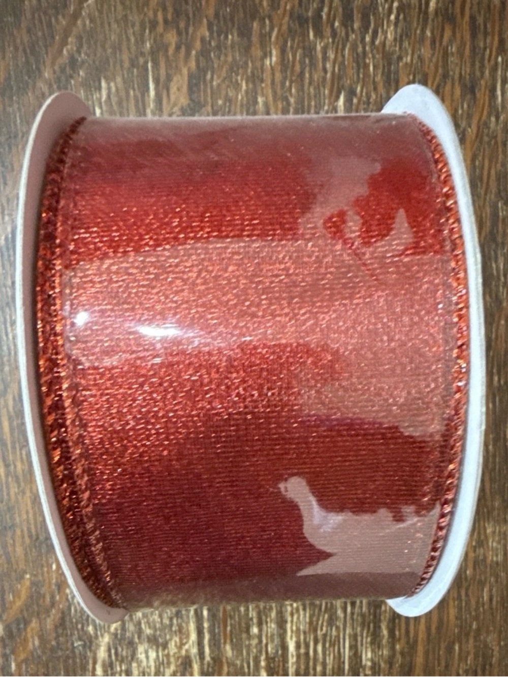 Glitz and Glimmer Decorative Shimmery Red Ribbon Roll - Versatile Craft Trim